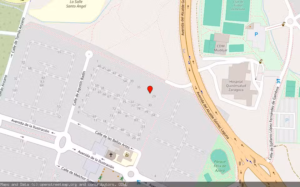 Mapa de Subasta Inmueble (Garaje) en Zaragoza