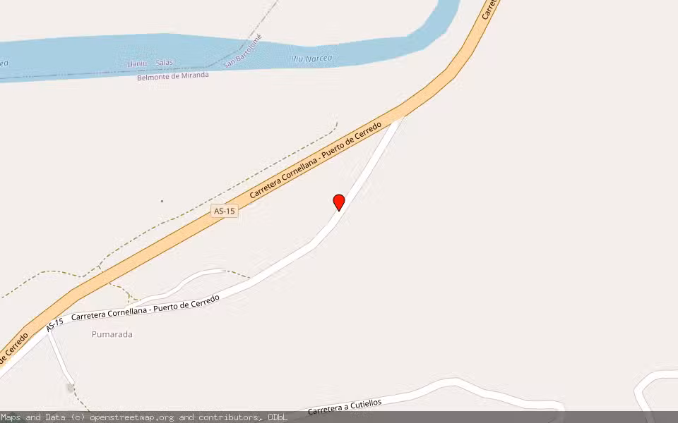 Mapa de Subasta Inmueble (Vivienda) en Belmonte De Miranda, Asturias