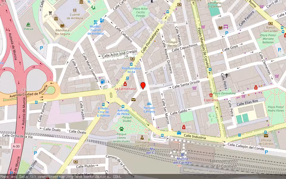 Mapa de Subasta Inmueble (Garaje) en Murcia