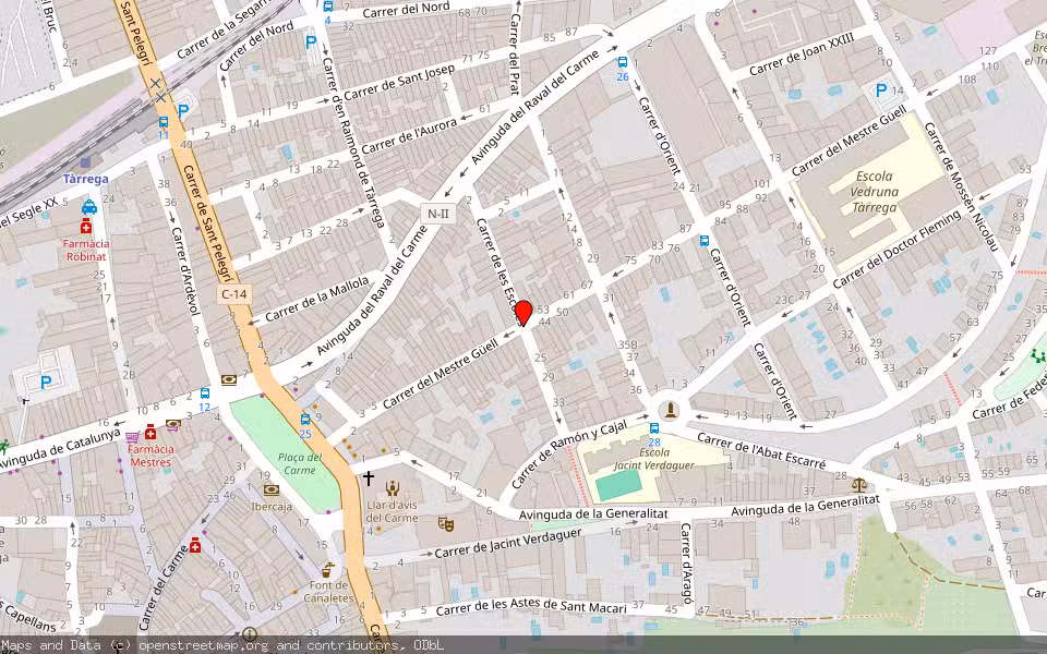 Mapa de Subasta Inmueble (Garaje) en Tárrega, Lleida