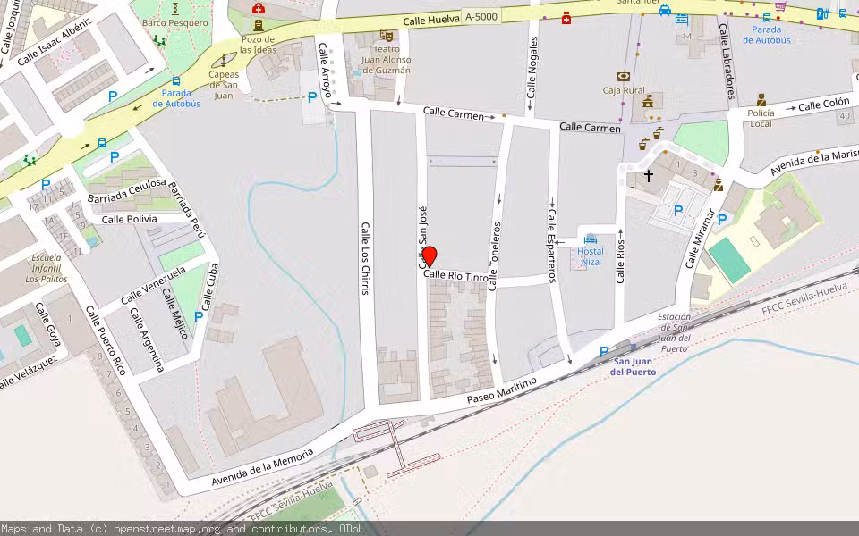 Mapa de Subasta Inmueble (Vivienda) en San Juan Del Puerto, Huelva