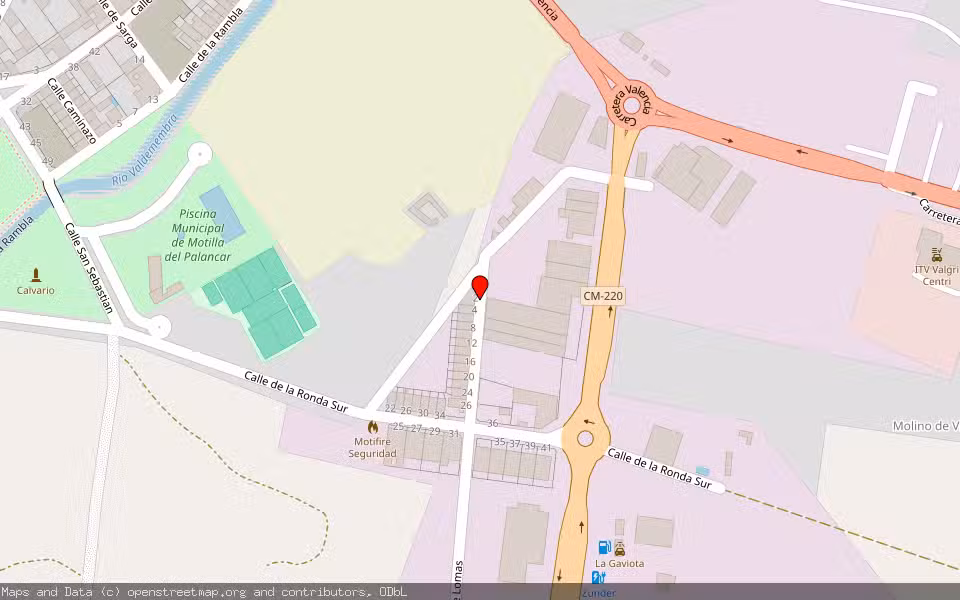 Mapa de Subasta Inmueble (Nave industrial) en Motilla Del Palancar, Cuenca