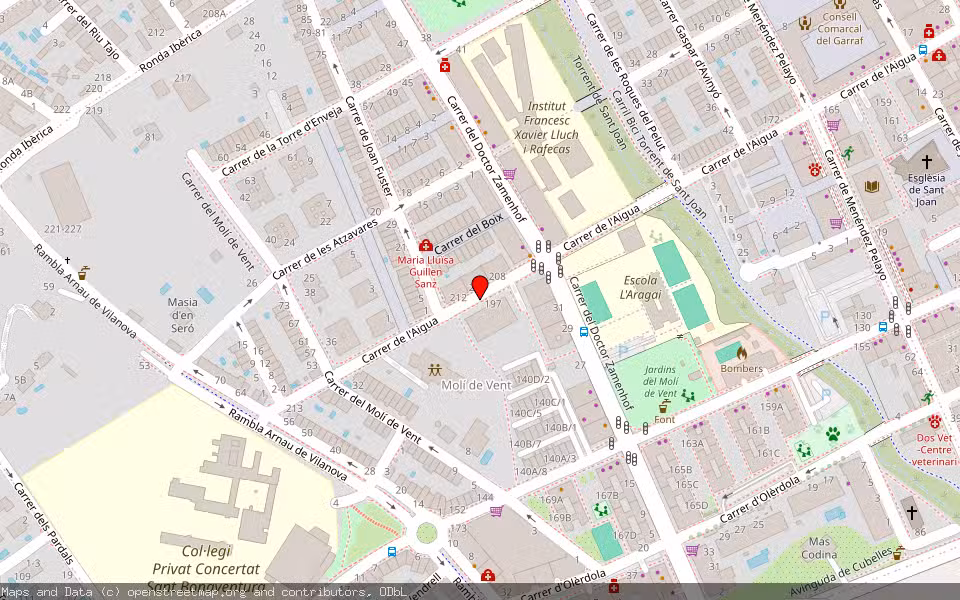 Mapa de Subasta Inmueble (Garaje) en Vilanova I La Geltru, Barcelona