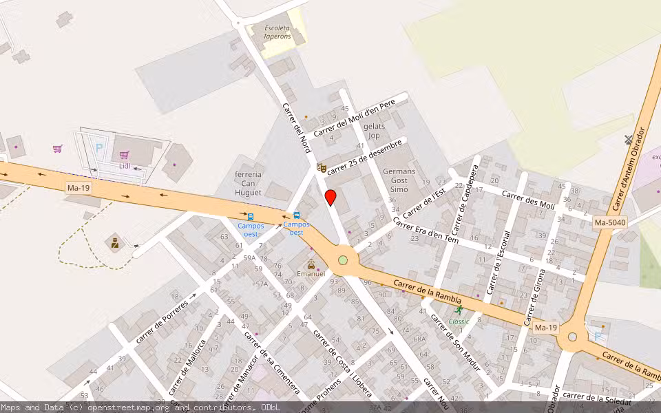 Mapa de Subasta Inmueble (Garaje) en Campos, Illes Balears