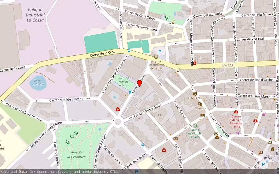 Mapa de Subasta Inmueble (Garaje) en Onda, Castellón/Castelló