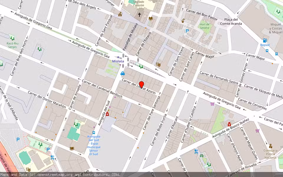 Mapa de Subasta Inmueble (Vivienda) en Mislata, Valencia/València