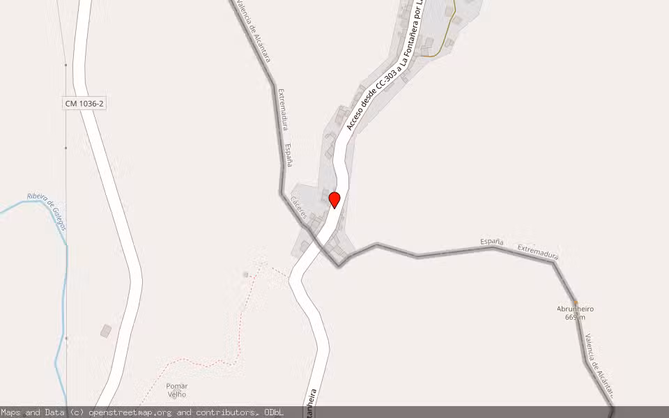 Mapa de Subasta Inmueble (Vivienda) en Valencia De Alcantara, Cáceres