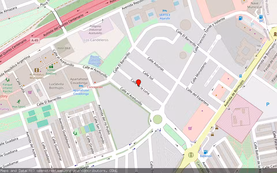Mapa de Subasta Inmueble (Vivienda) en Bormujos, Sevilla