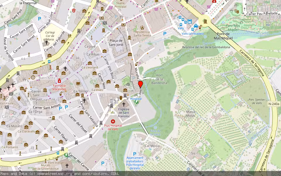 Mapa de Subasta Inmueble (Vivienda) en Valls, Tarragona