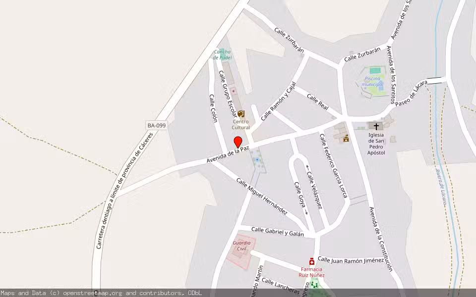 Mapa de Subasta Inmueble (Vivienda) en Cordobilla De Lácara, Badajoz