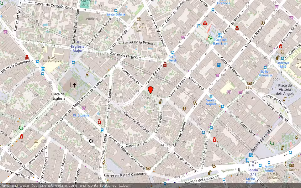 Mapa de Subasta Inmueble (Vivienda) en Santa Coloma De Gramenet 08921, Barcelona