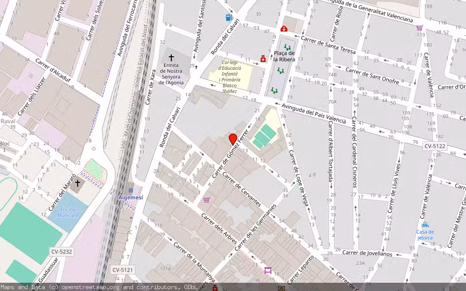 Mapa de Subasta Inmueble (Garaje) en Algemesí, Valencia/València