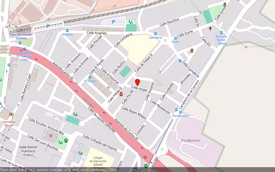 Mapa de Subasta Inmueble (Vivienda) en San Fernando, Cádiz