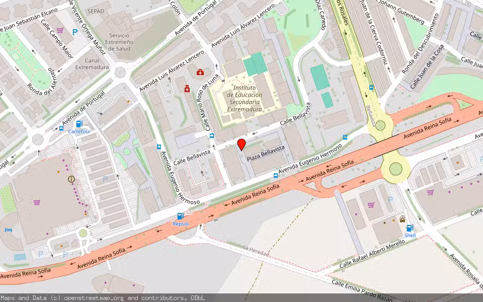 Mapa de Subasta Inmueble (Vivienda) en Mérida, Badajoz