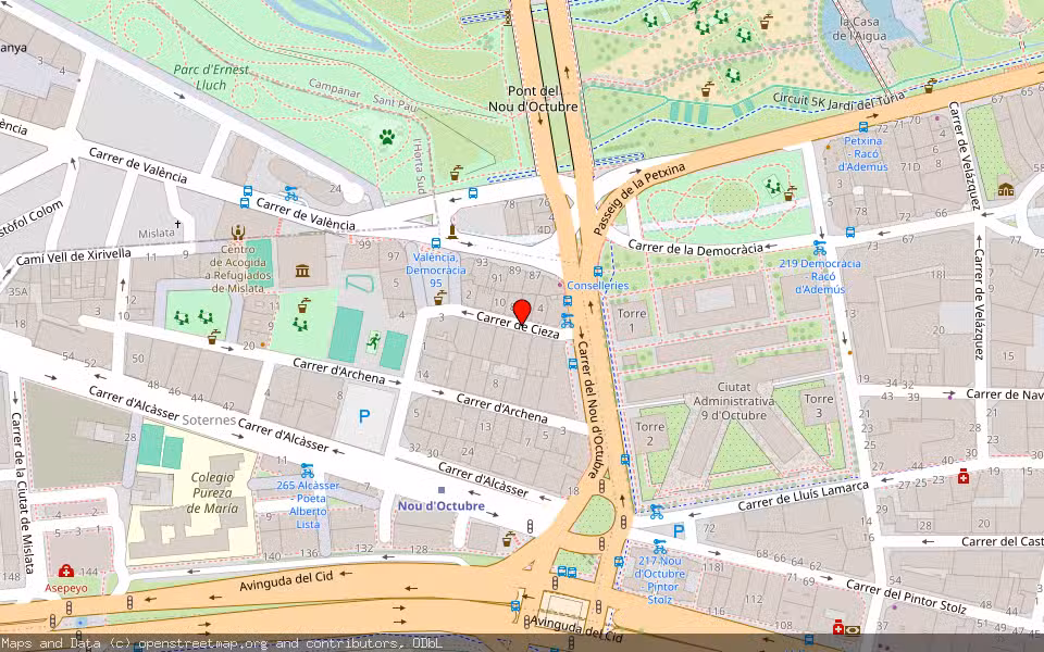 Mapa de Subasta Inmueble (Vivienda) en Valencia, Valencia/València