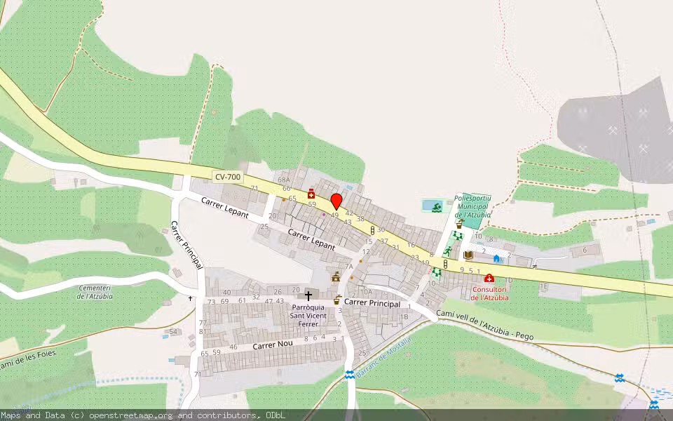 Mapa de Subasta Inmueble (Vivienda) en L'atzúbia, Alicante/Alacant
