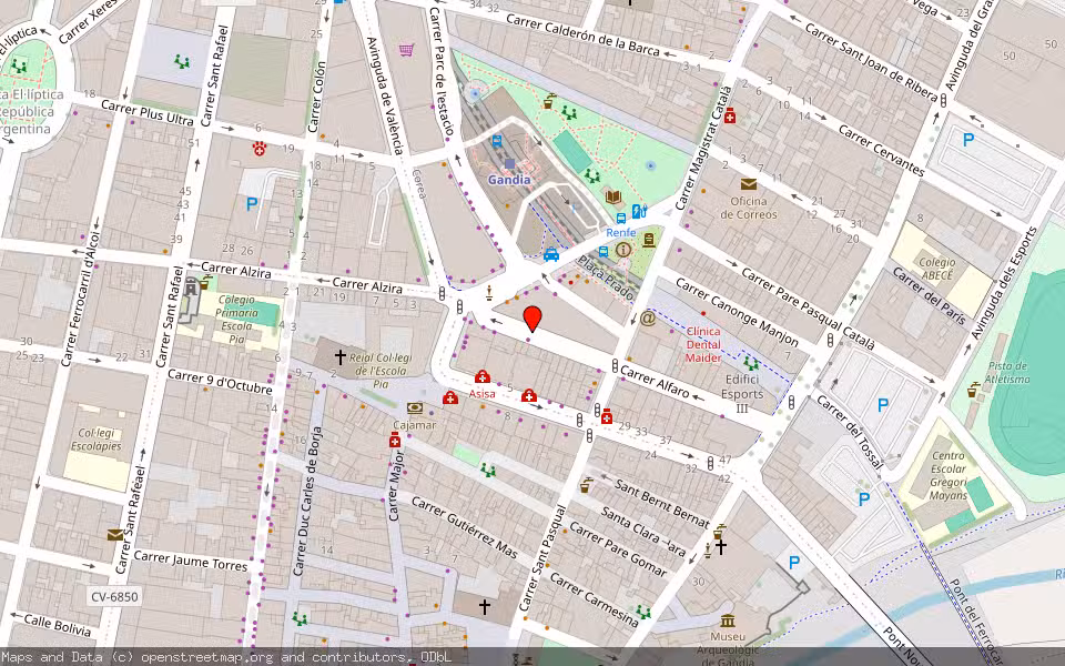 Mapa de Subasta Inmueble (Vivienda) en Gandia, Valencia/València