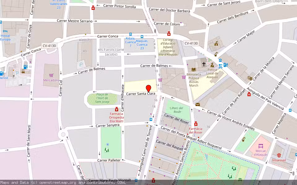Mapa de Subasta Inmueble (Vivienda) en Alaquas, Valencia/València