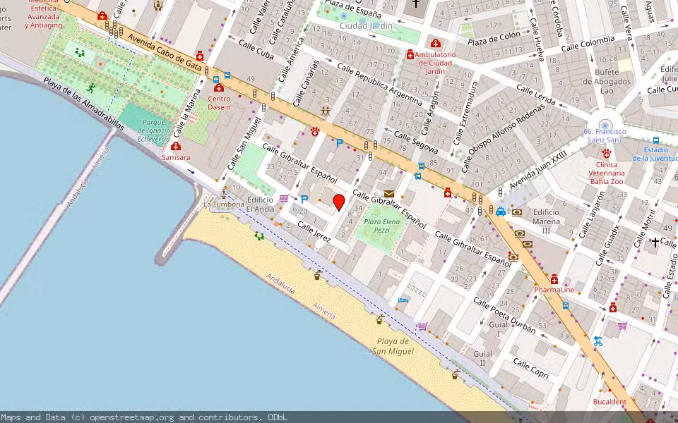 Mapa de Subasta Inmueble (Garaje) en Almería