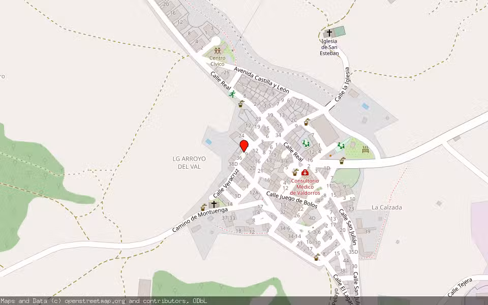 Mapa de Subasta Inmueble (Vivienda) en Valdorros, Burgos