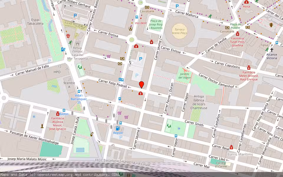 Mapa de Subasta Inmueble (Local comercial) en Tarragona
