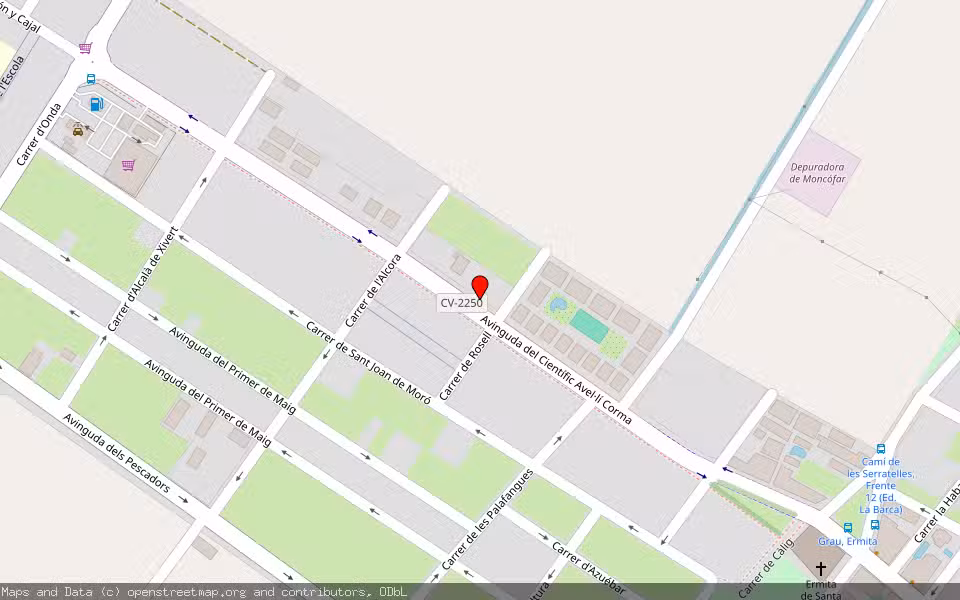 Mapa de Subasta Inmueble (Vivienda) en Moncofar, Castellón/Castelló