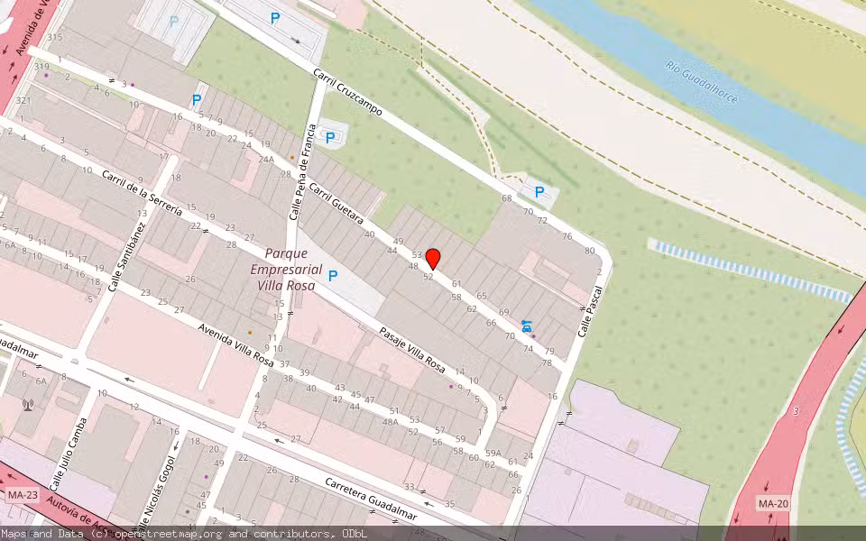 Mapa de Subasta Inmueble (Nave industrial) en Málaga