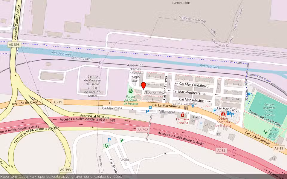 Mapa de Subasta Inmueble (Local comercial) en Trasona - Asturias, Asturias