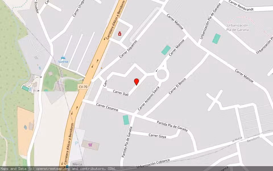 Mapa de Subasta Inmueble (Vivienda) en La Nucia, Alicante/Alacant