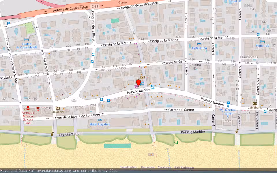 Mapa de Subasta Inmueble (Vivienda) en Castelldefels, Barcelona