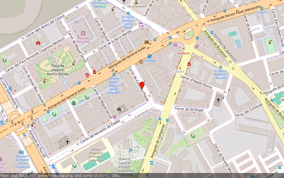 Mapa de Subasta Inmueble (Vivienda) en Valencia, Valencia/València