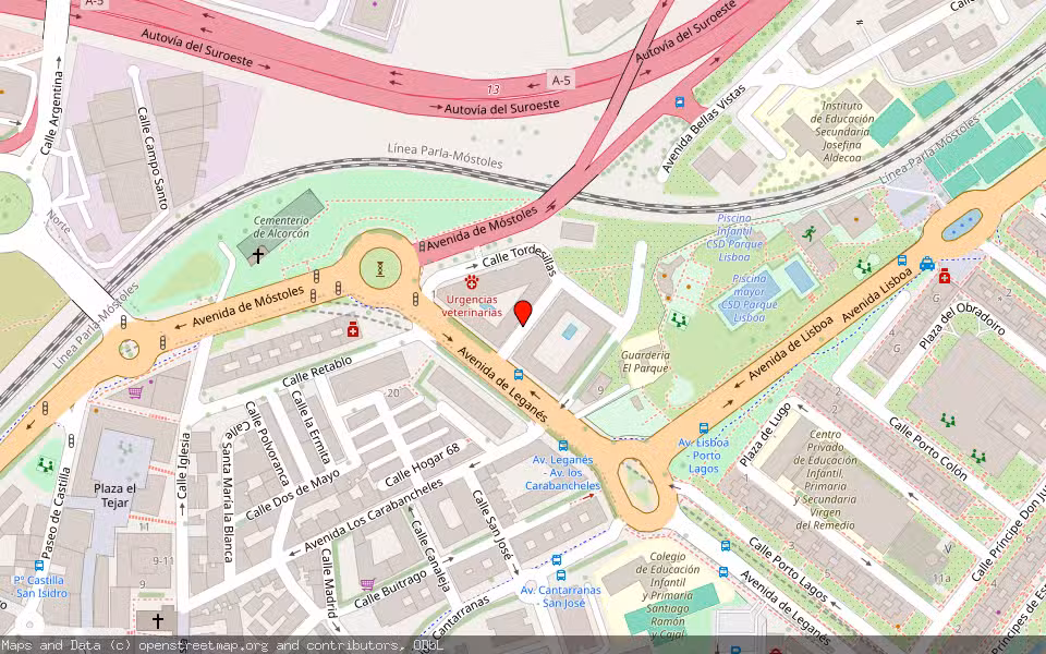 Mapa de Subasta Inmueble (Garaje) en Alcorcon, Madrid