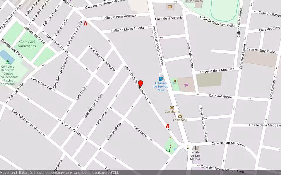 Mapa de Subasta Inmueble (Local comercial) en Valdepeñas, Ciudad Real