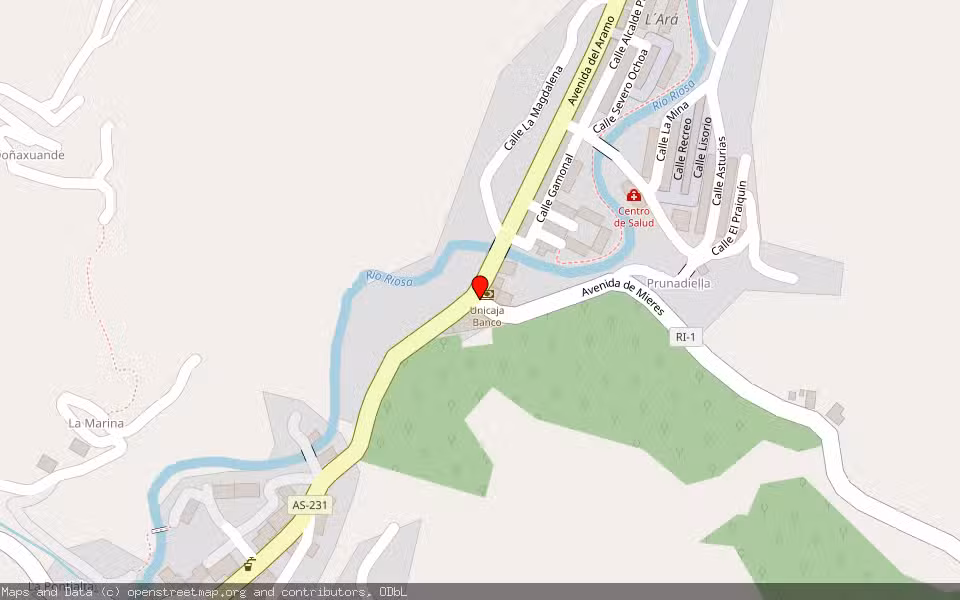 Mapa de Subasta Inmueble (Vivienda) en Mieres, Asturias