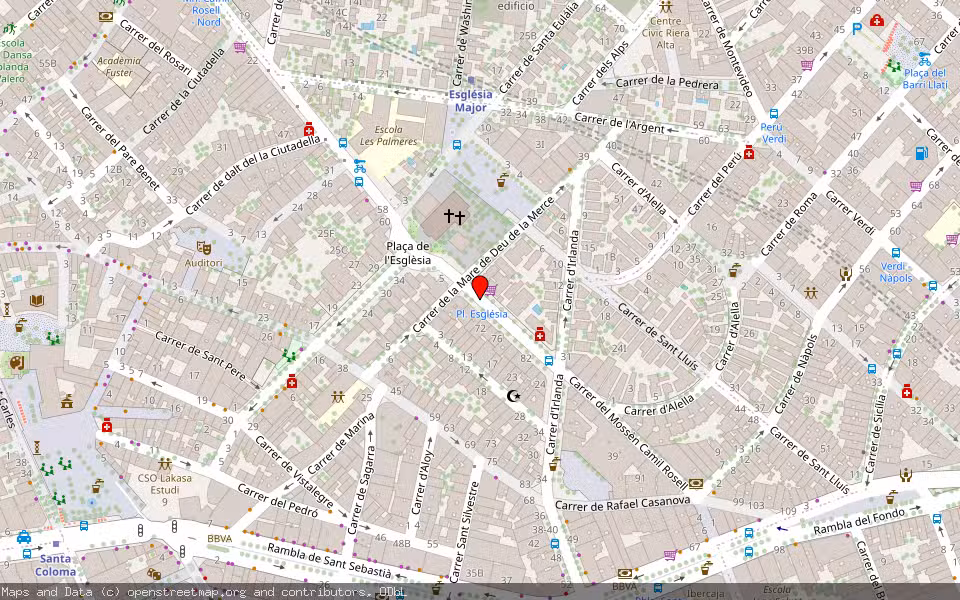 Mapa de Subasta Inmueble (Vivienda) en Santa Coloma De Gramenet 08921, Barcelona