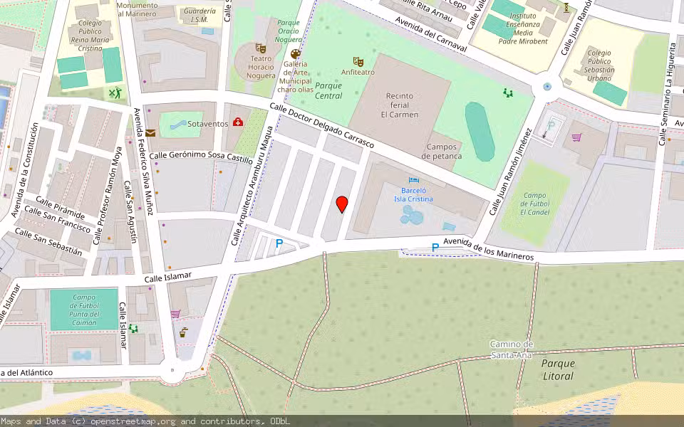 Mapa de Subasta Inmueble (Vivienda) en Isla Cristina, Huelva
