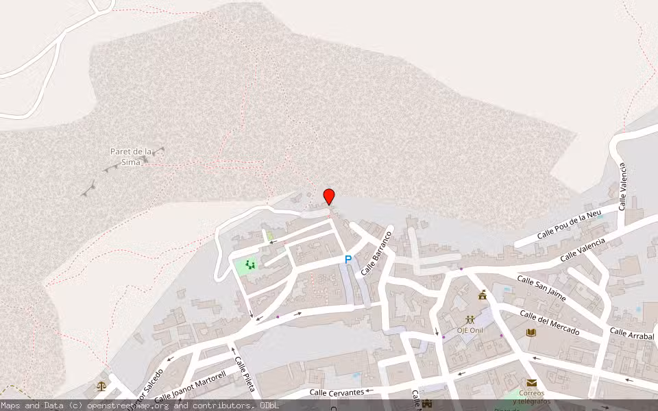 Mapa de Subasta Inmueble (Vivienda) en Onil, Alicante/Alacant