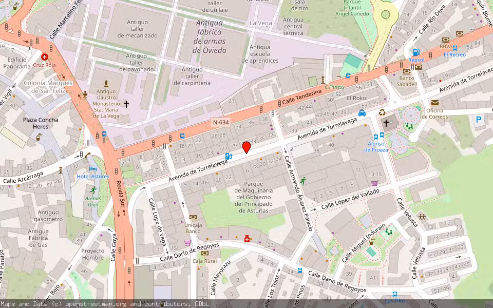 Mapa de Subasta Inmueble (Vivienda) en Oviedo, Asturias