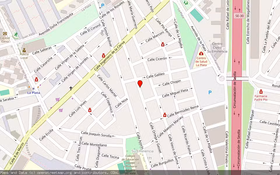 Mapa de Subasta Inmueble (Vivienda) en Sevilla