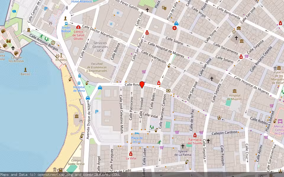 Mapa de Subasta Inmueble (Vivienda) en Cadiz, Cádiz