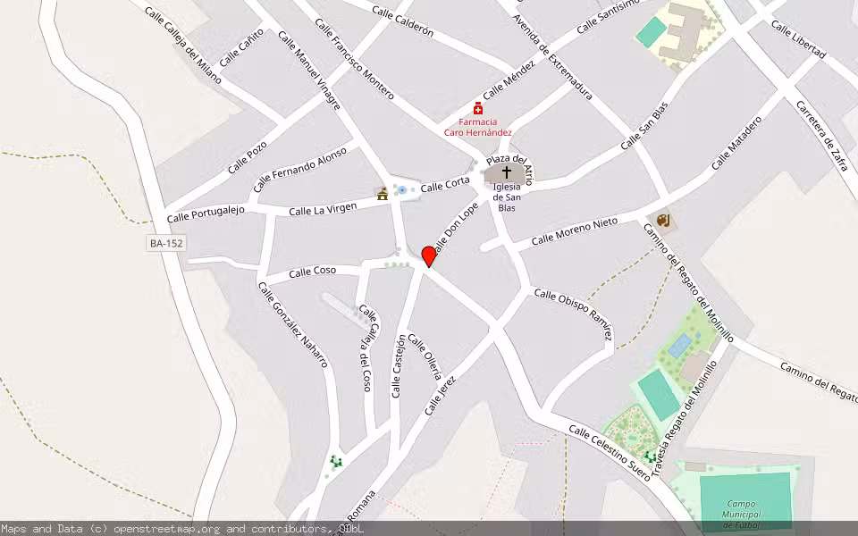 Mapa de Subasta Inmueble (Vivienda) en Salvatierra De Los Barros, Badajoz