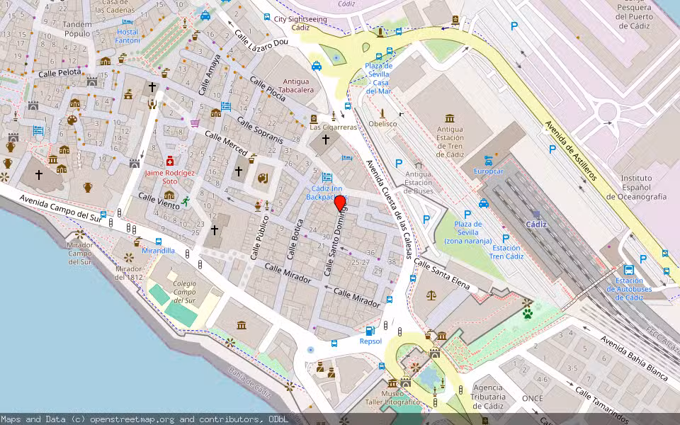 Mapa de Subasta Inmueble (Vivienda) en Cadiz, Cádiz