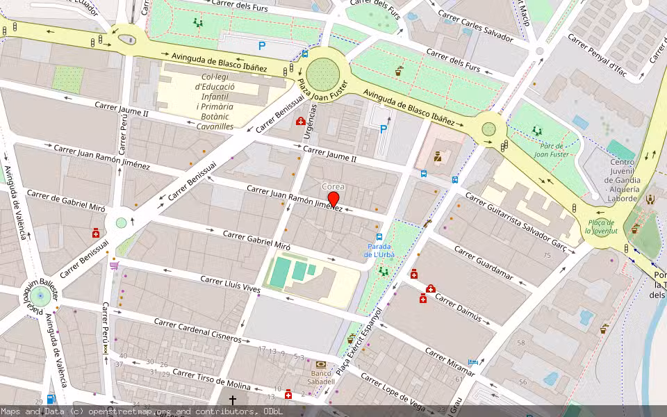 Mapa de Subasta Inmueble (Local comercial) en Gandia, Valencia/València