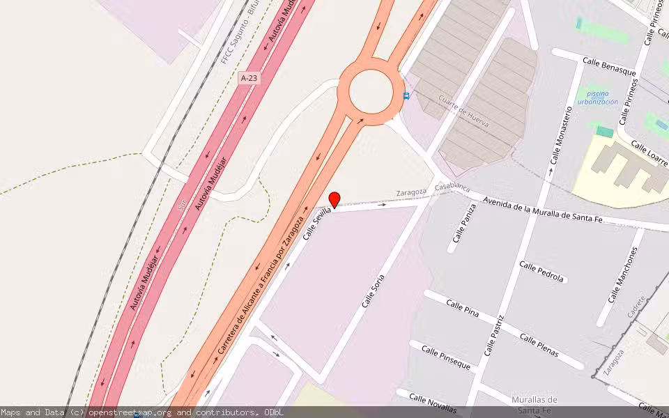 Mapa de Subasta Inmueble (Nave industrial) en Cadrete, Zaragoza
