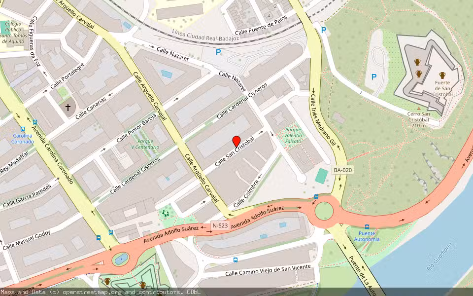 Mapa de Subasta Inmueble (Garaje) en Badajoz