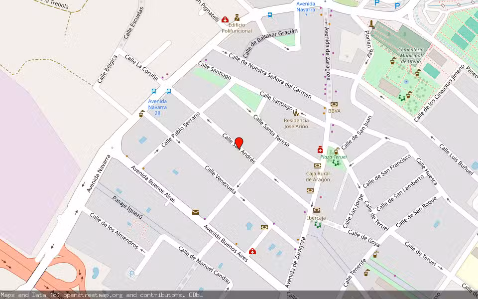 Mapa de Subasta Inmueble (Garaje) en Utebo, Zaragoza