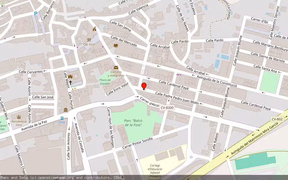 Mapa de Subasta Inmueble (Vivienda) en Onil, Alicante/Alacant