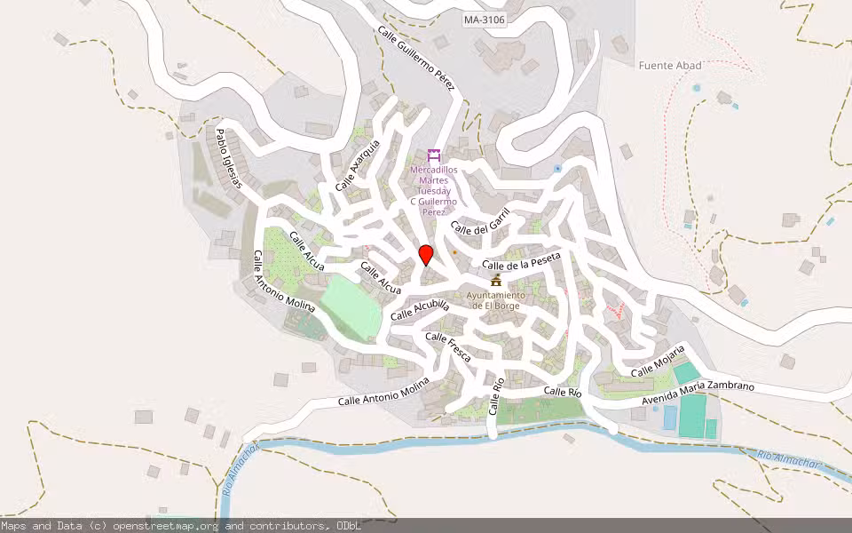 Mapa de Subasta Inmueble (Vivienda) en El Borge, Málaga