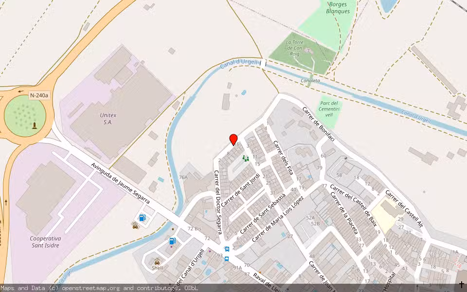 Mapa de Subasta Inmueble (Vivienda) en Les Borges Blanques, Lleida