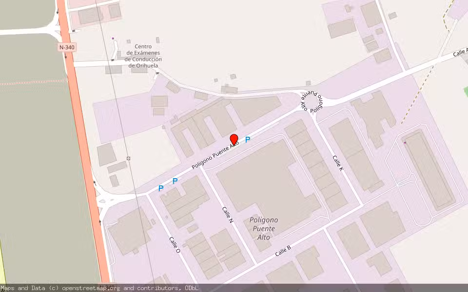 Mapa de Subasta Inmueble (Nave industrial) en Orihuela, Alicante/Alacant
